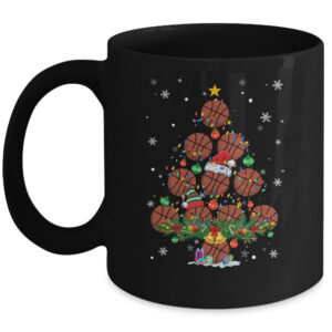Basketball Christmas Tree Santa Basketball X Mas Lights Coffee Mug