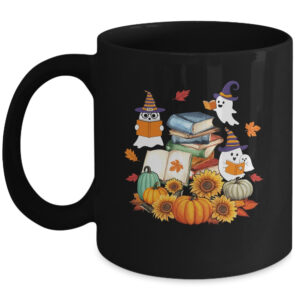 Cute Ghost Book Reading Halloween Teacher Library Funny Coffee Mug