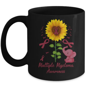 Elephant Grey Ribbon Parkinson's Disease Awareness Sunflower Coffee Mug