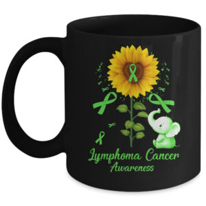 Elephant Purple Ribbon Pancreatic Cancer Awareness Sunflower Coffee Mug