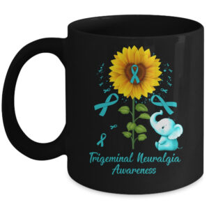 Elephant Teal Ribbon Tourette Syndrome Awareness Sunflower Coffee Mug
