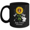 Elephant Burgundy Ribbon Multiple Myeloma Awareness Sunflower Coffee Mug