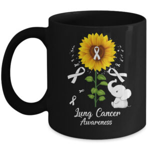 Elephant Burgundy Ribbon Multiple Myeloma Awareness Sunflower Coffee Mug