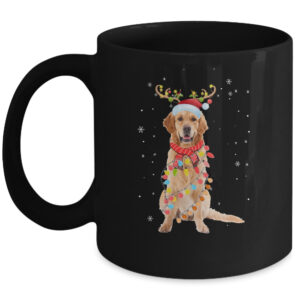 Funny Golden Retriever Christmas Tree Santa Reindeer Pajamas Coffee Mug