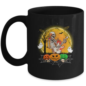 Funny Halloween Funny Skeleton Playing Guitar Pumpkin Boo Coffee Mug