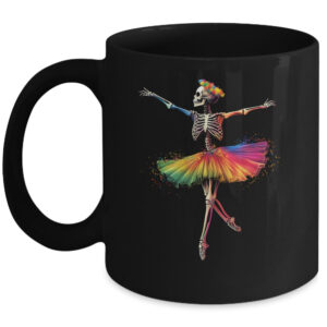 Halloween Skeleton Dancing Rainbow Ballerina Girls Women Coffee Mug