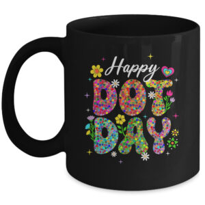 Happy Dot Day Hippie Flowers Groovy Teacher Kids Coffee Mug