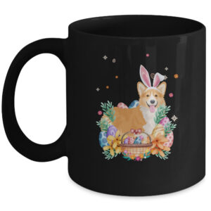 Happy Easter Cute Bunny Corgi Wearing Bunny Ears Coffee Mug