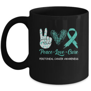 Tourette Syndrome Awareness Peace Love Cure Leopard Coffee Mug