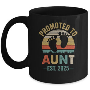 Promoted To Auntie Est 2024 Mothers Day Vintage Coffee Mug