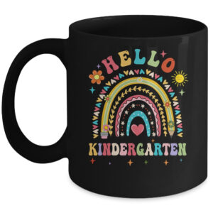 Rainbow Heart For Teachers Women Hello Kindergarten Coffee Mug