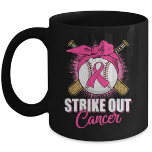 Strike Out Breast Cancer Awareness Baseball Pink Ribbon Coffee Mug