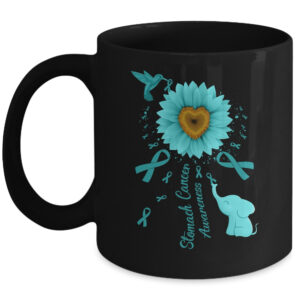 Elephant Purple Ribbon Fibromyalgia Awareness Sunflower Coffee Mug
