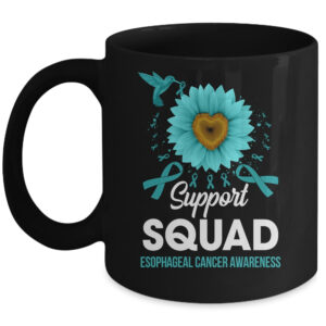 Support Squad Esophageal Cancer Awareness Sunflower Hummingbird Coffee Mug